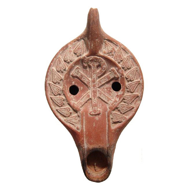 Choice Roman Oil Lamp With Chi-Rho // 5th Ð 6th Century AD