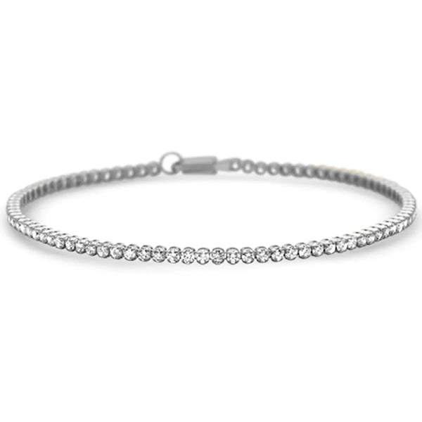 Muse Jewelry // 14K White Gold Natural Diamond Tennis Bracelet I // 7" // New