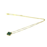 Van Cleef & Arpels // 18k Yellow Gold Vintage Alhambra Malachite Pendant Necklace // 16.53"-18.11" // Store Display