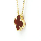 Van Cleef & Arpels // 18k Yellow Gold Vintage Alhambra Carnelian Pendant Necklace // 14.76"-16.33" // Store Display