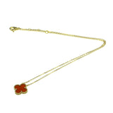 Van Cleef & Arpels // 18k Yellow Gold Vintage Alhambra Carnelian Pendant Necklace // 14.76"-16.33" // Store Display