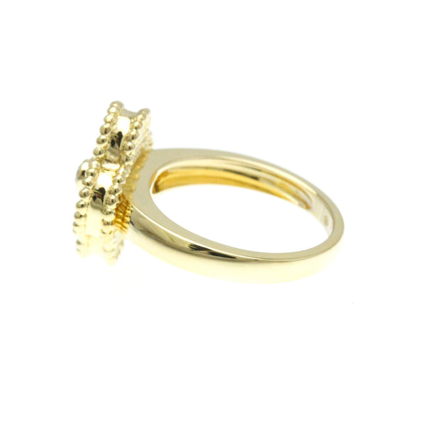 Van Cleef & Arpels // 18k Yellow Gold Alhambra Diamond + Mother of Pearl Ring // Ring Size: 5.75 // Store Display