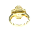 Van Cleef & Arpels // 18k Yellow Gold Alhambra Diamond + Mother of Pearl Ring // Ring Size: 5.75 // Store Display