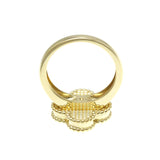 Van Cleef & Arpels // 18k Yellow Gold Alhambra Diamond + Mother of Pearl Ring // Ring Size: 5.75 // Store Display