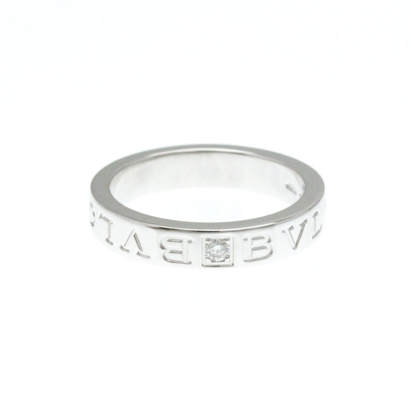 Bulgari // 18k White Gold Double Logo Diamond Ring // Ring Size: 7.25 // Store Display