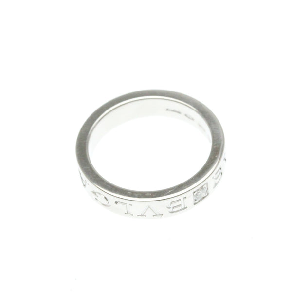 Bulgari // 18k White Gold Double Logo Diamond Ring // Ring Size: 5.75 // Store Display