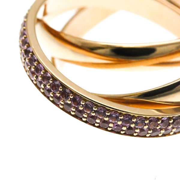 Cartier // 18k Rose Gold + 18k White Gold + 18k Yellow Gold + Sapphire Trinity Ring // Ring Size: 5.25 // Store Display