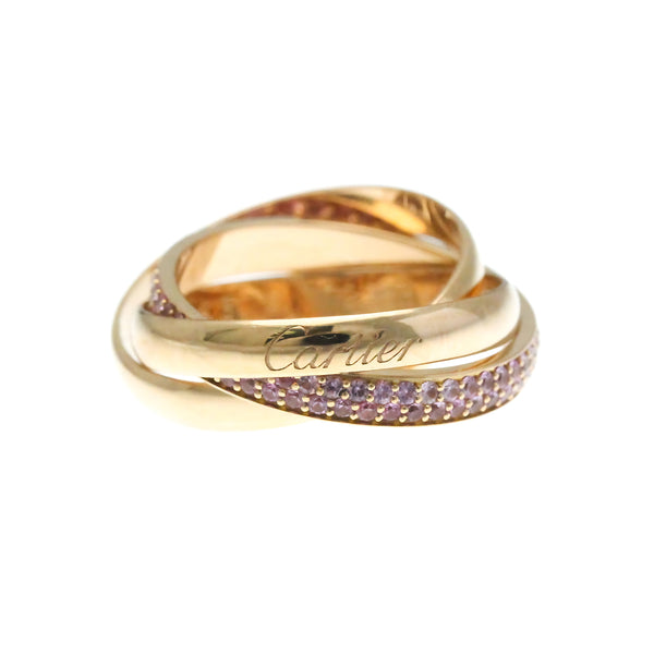 Cartier // 18k Rose Gold + 18k White Gold + 18k Yellow Gold + Sapphire Trinity Ring // Ring Size: 5.25 // Store Display