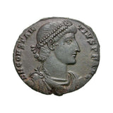 Roman Soldier Spearing Barbarian Horseman // 351-355 AD Coin