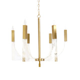 Omeara Metal & Acrylic Chandelier Light, Clear Brass