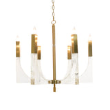 Omeara Metal & Acrylic Chandelier Light, Clear Brass