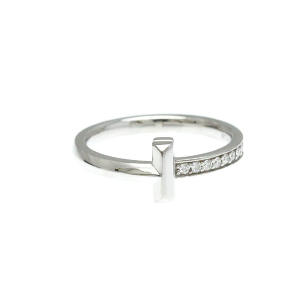 Tiffany & Co. // 18k White Gold T-One Narrow Ring With Diamond // Ring Size: 7 // Store Display