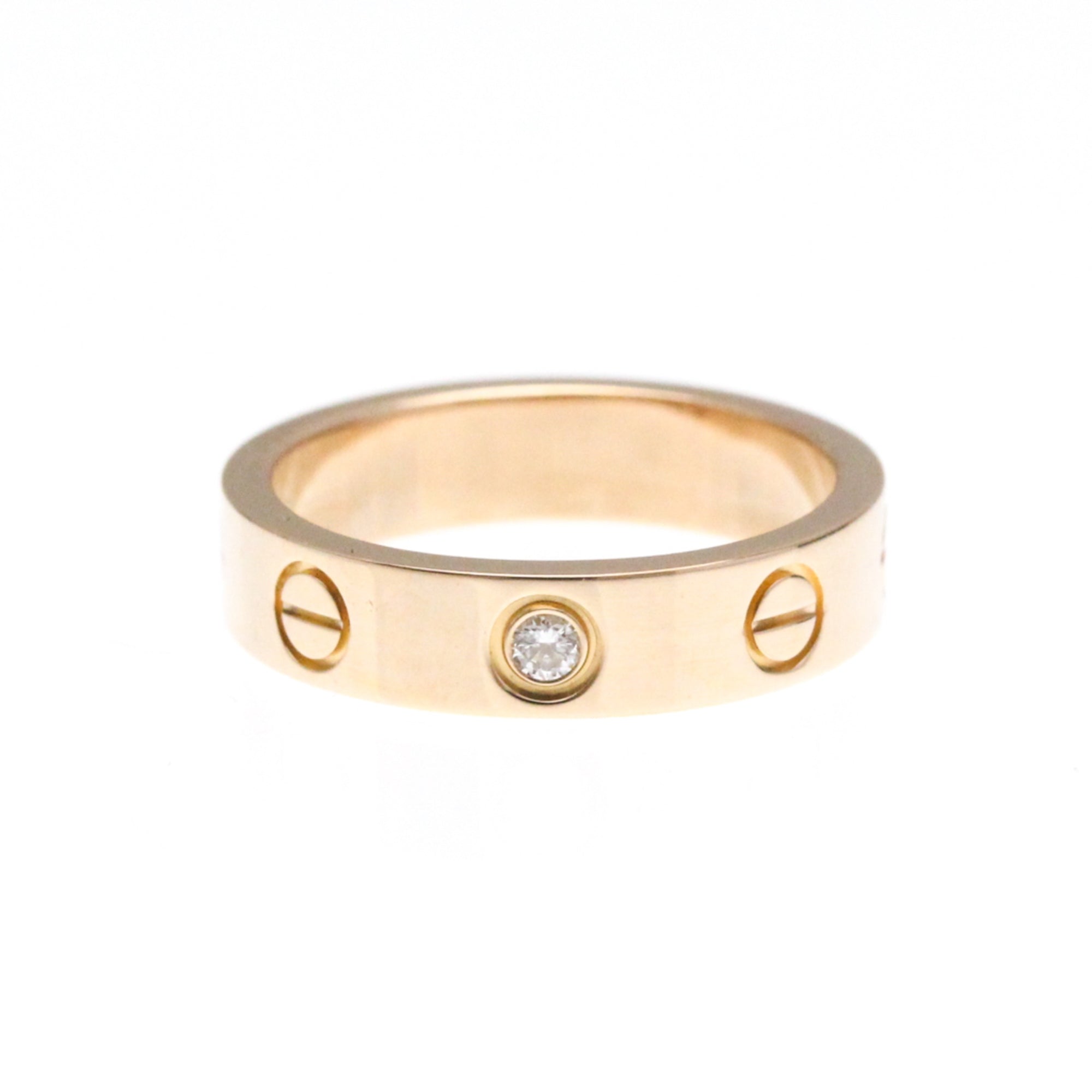 Cartier // 18k Rose Gold Mini Love Diamond Ring // Ring Size: 3.75 // Store Display