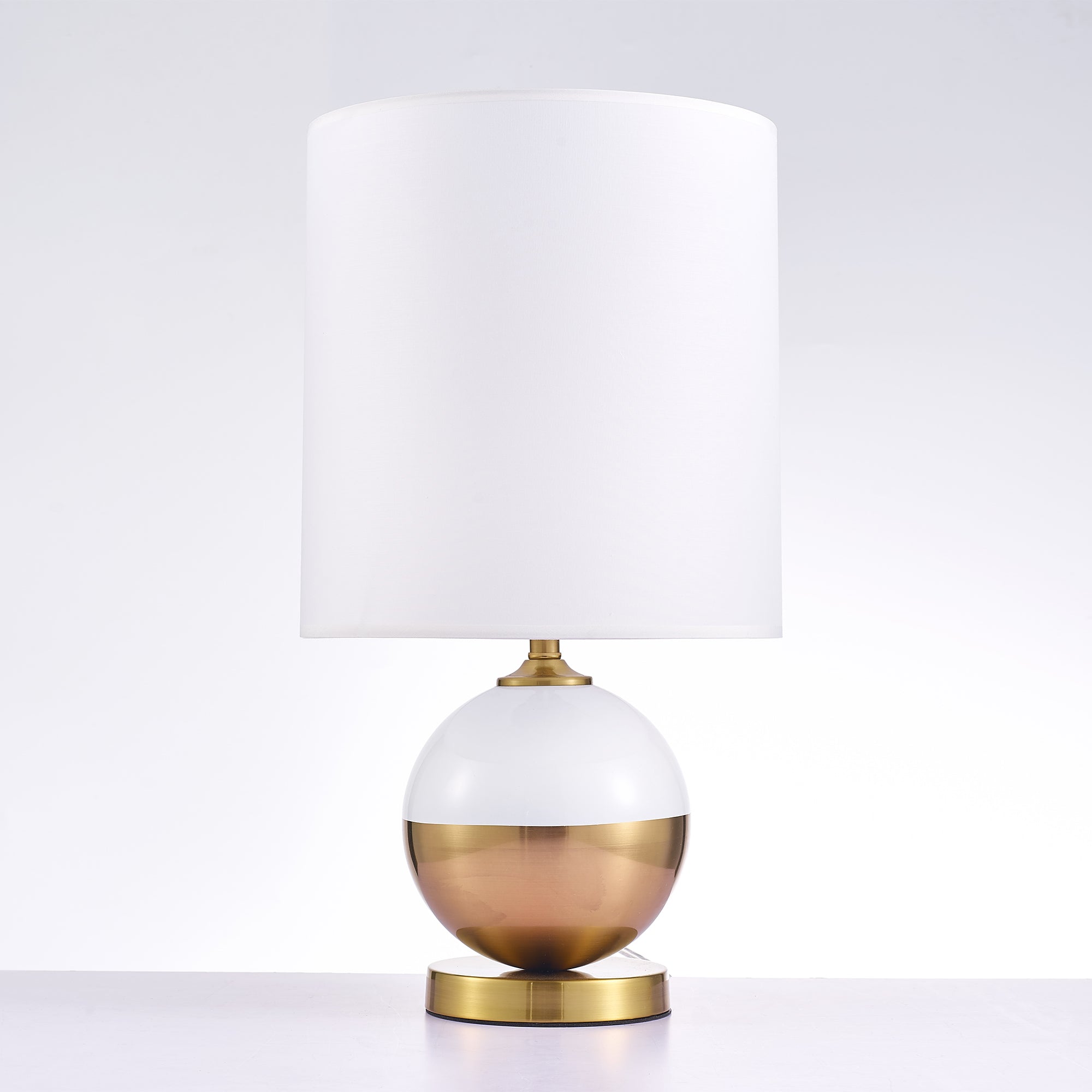 Senato Metal & Acrylic Table Lamp, White/Gold