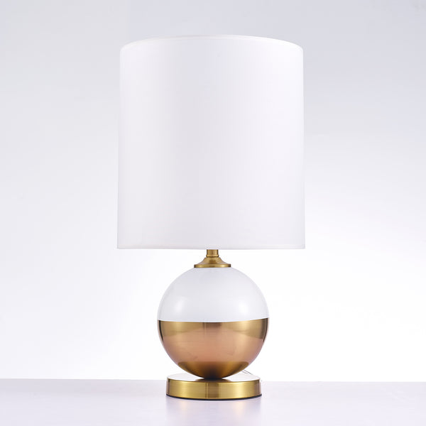 Senato Metal & Acrylic Table Lamp, White/Gold