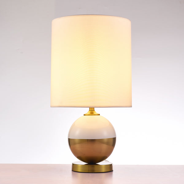 Senato Metal & Acrylic Table Lamp, White/Gold