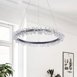 Claire Steel & Glass Chandelier Light, Clear/Black