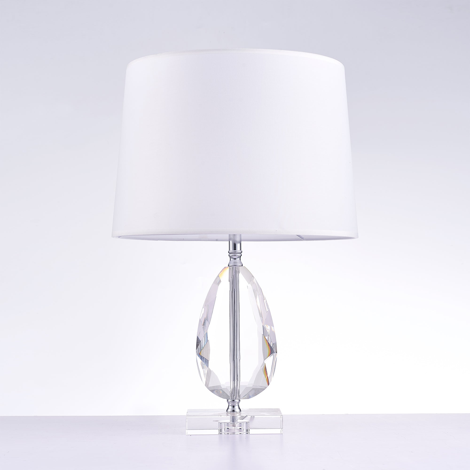 Trento Metal & Acrylic Table Lamp, White/Clear