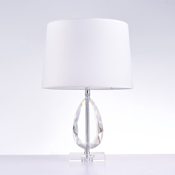 Trento Metal & Acrylic Table Lamp, White/Clear