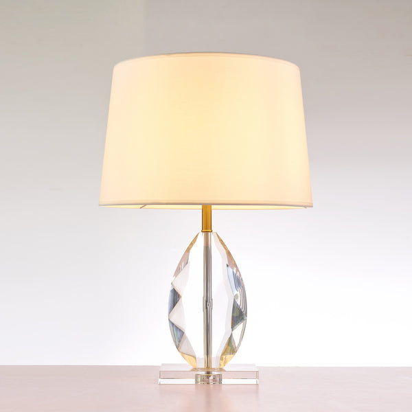 Lauren Metal & Acrylic Table Lamp, White/Clear