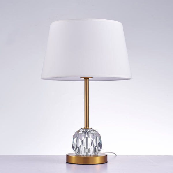 Aston Metal & Acrylic Table Lamp, White/Clear