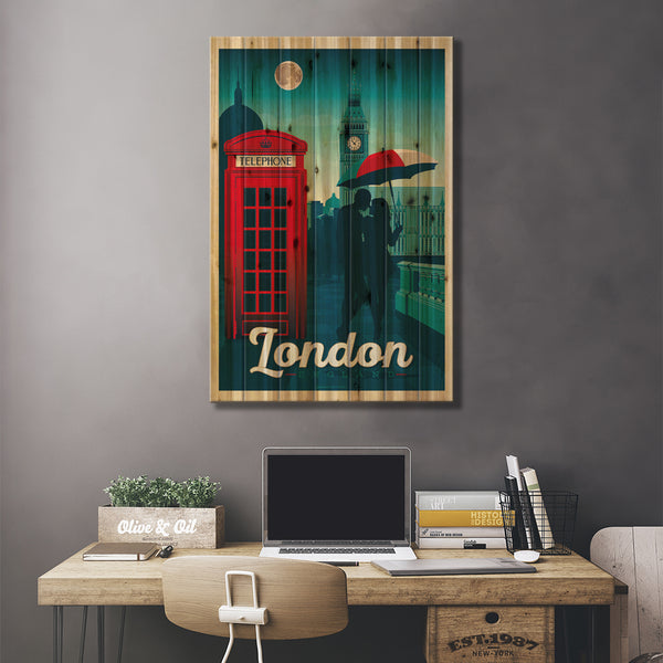 London England Travel Poster by Olahoop Travel Posters
