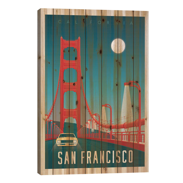 San Francisco Golden Gate Bridge Travel Poster by Olahoop Travel Posters