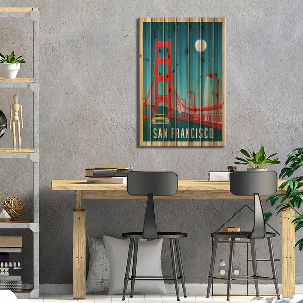 San Francisco Golden Gate Bridge Travel Poster by Olahoop Travel Posters