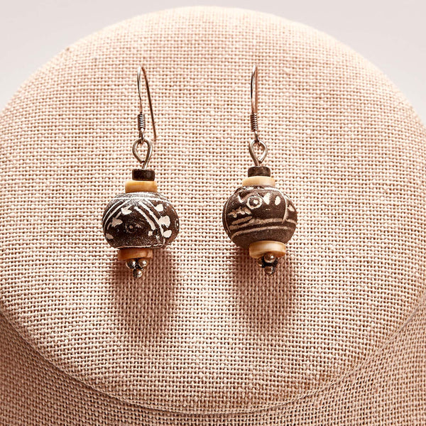 Earrings Comprised of Pre-Columbian Whorls // c. 800-1500 AD