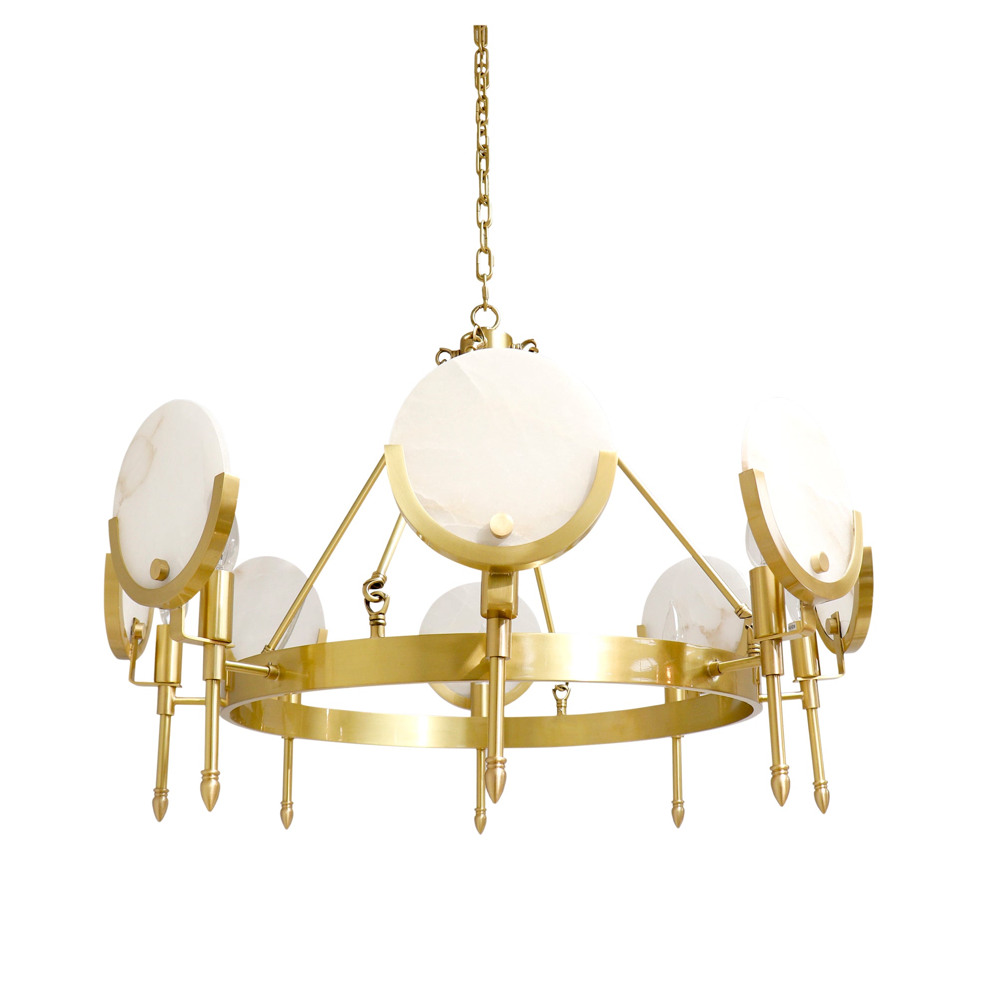 Vendome Glass & Steel Chandelier Light, Gold