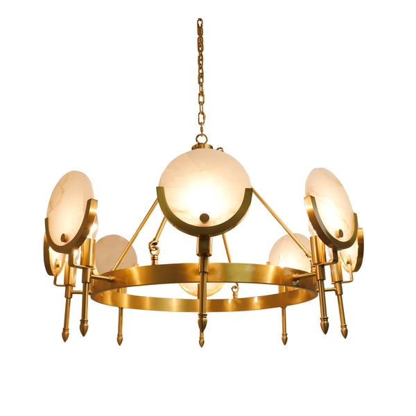 Vendome Glass & Steel Chandelier Light, Gold